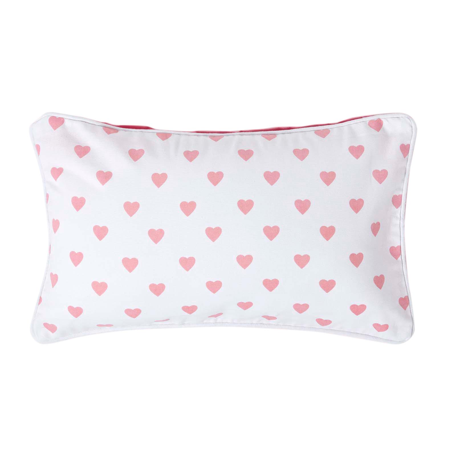KISSENHÜLLE Herzen 30/50 cm, 100% Baumwolle - Rosa, Textil (30/50cm) - Homescapes