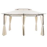 PAVILLON Stahl beige/schwarz rechteckig 300/400 cm Colos - Beige/Schwarz, Metall (400/300/300cm) - Beliani