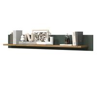WANDBOARD grün, Evoke Eiche Landhaus, Wandregal 156 cm - Eichefarben/Grün, Holzwerkstoff (156/22/22cm) - Top.Furn