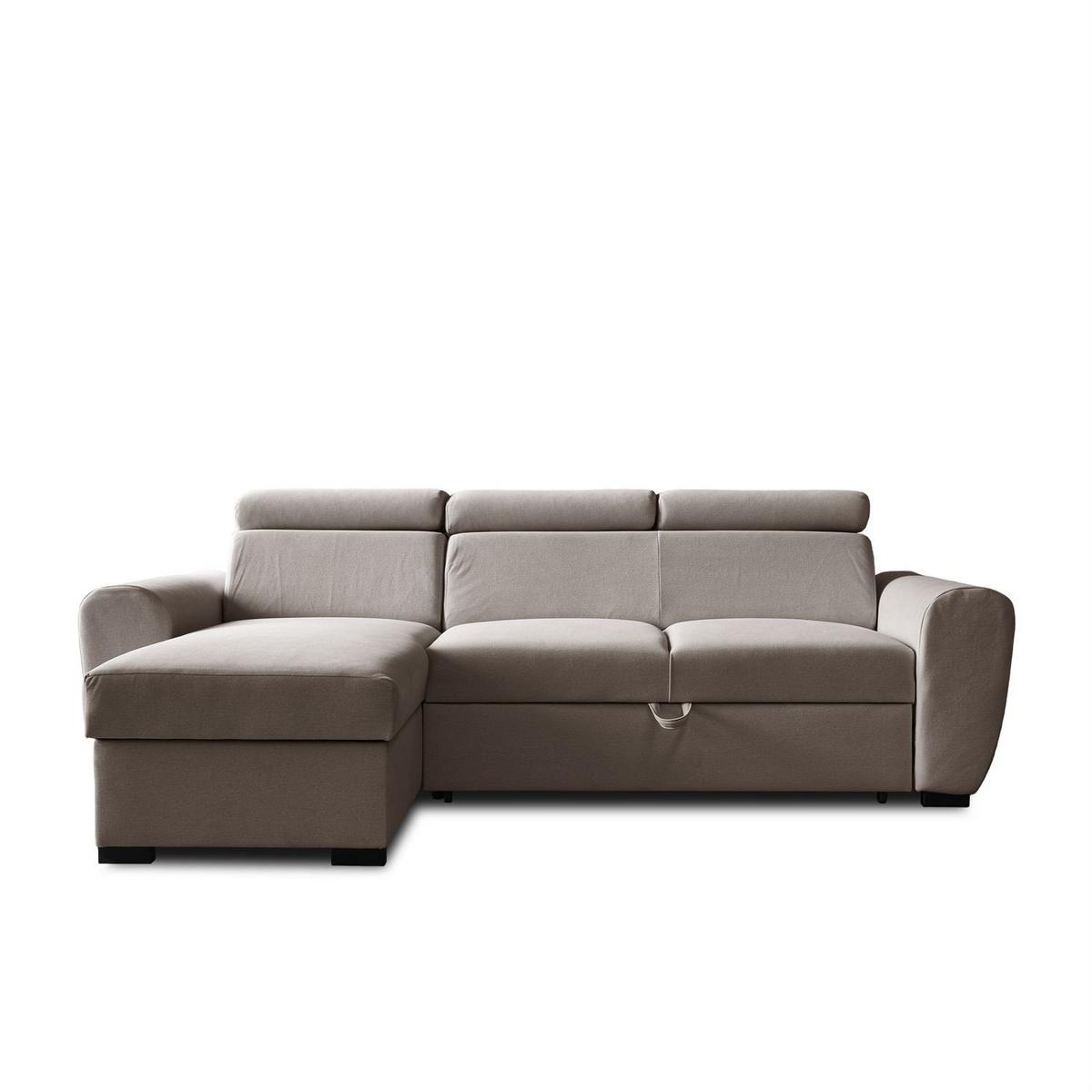 ECKSOFA FALCO mit Schlaffunktion Elli 28 - Grau, Textil (253/174cm) - Lookway