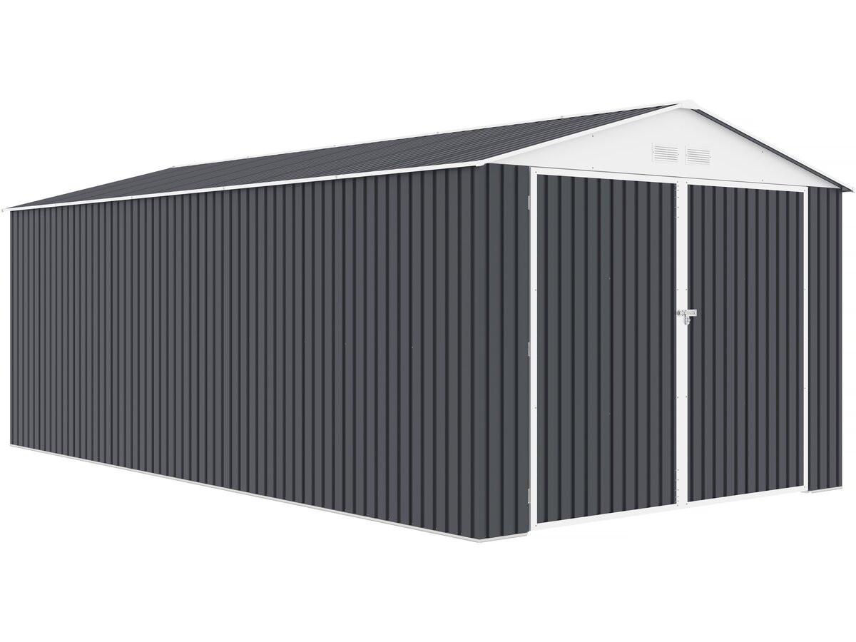 METALL-GARAGE PVC houston - Grau, Metall (570/310/570cm) - Habitat Garten