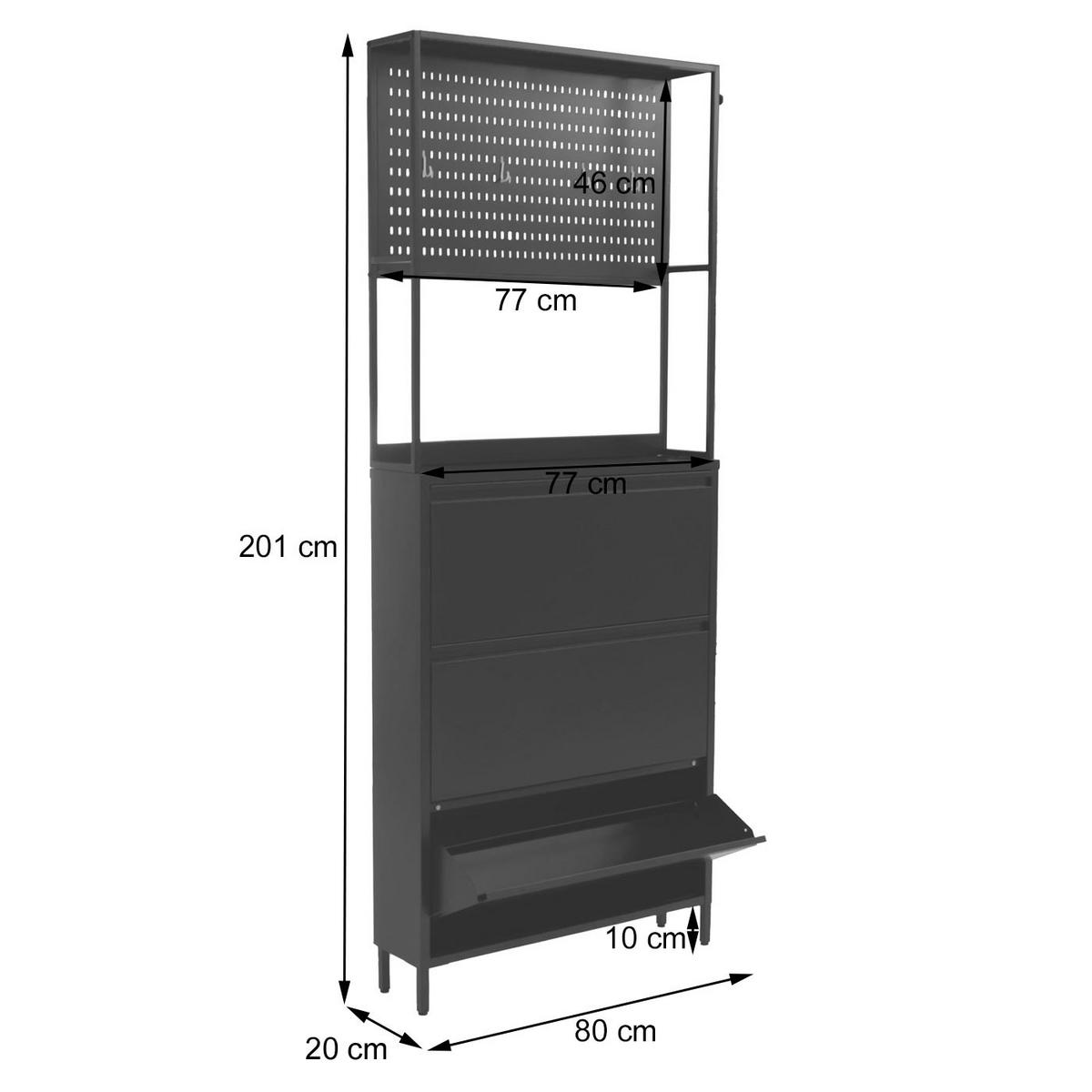 SCHUHSCHRANK Weiß - Weiß, Metall (80/201/20cm) - MCW
