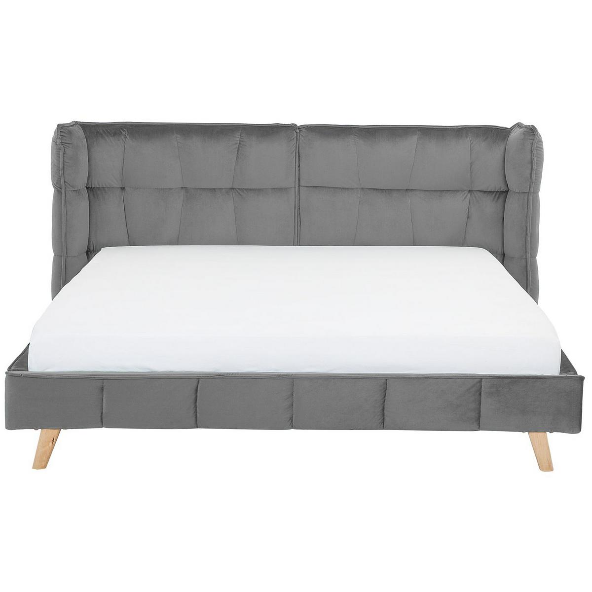 POLSTERBETT mit Lattenrost 180x200 cm Grau Senlis - Grau, Textil (180/200cm) - Beliani