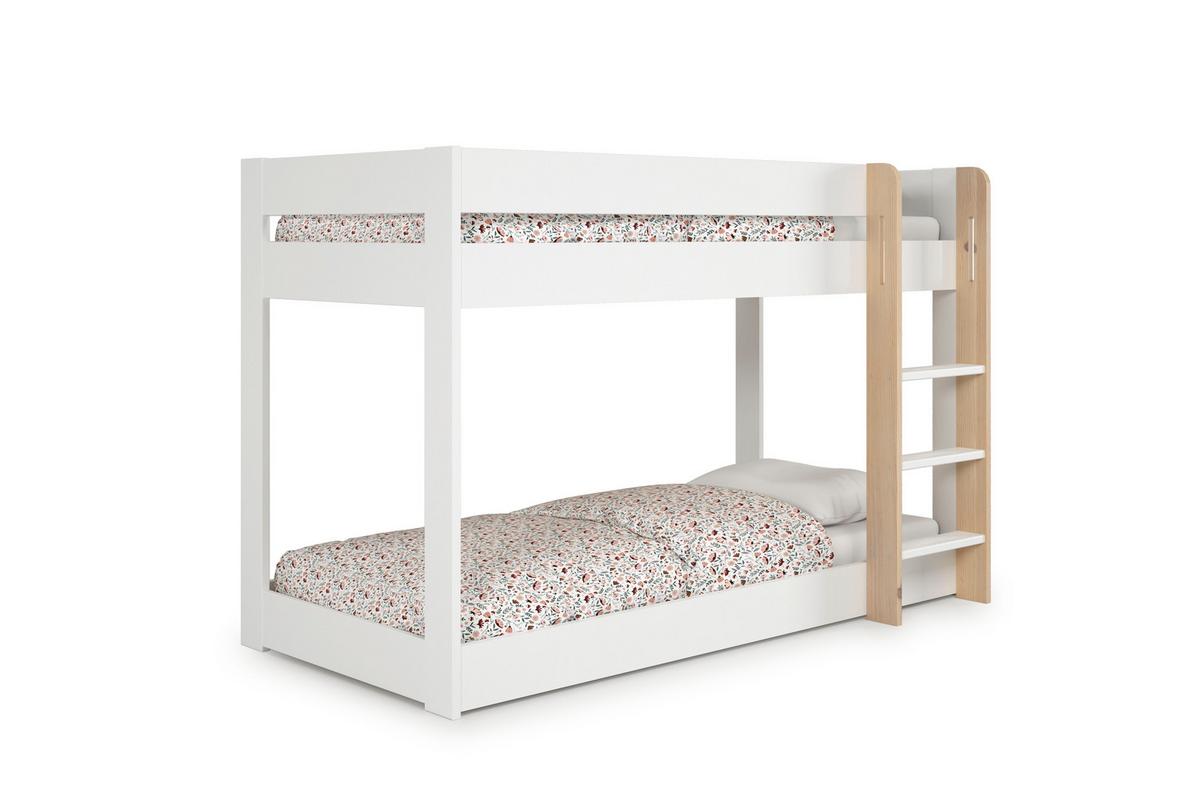 ETAGENBETT Angel Weiß 197/107/131 cm - Weiß, Holz (190/90cm) - Calicosy