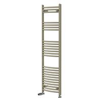HANDTUCHHEIZKÖRPER 500 x 1500 mm Beige mit Thermostatventil Badheizkörper gebogen mit Seitenanschluss - Beige, Metall (50/150/3cm) - LuxeBath