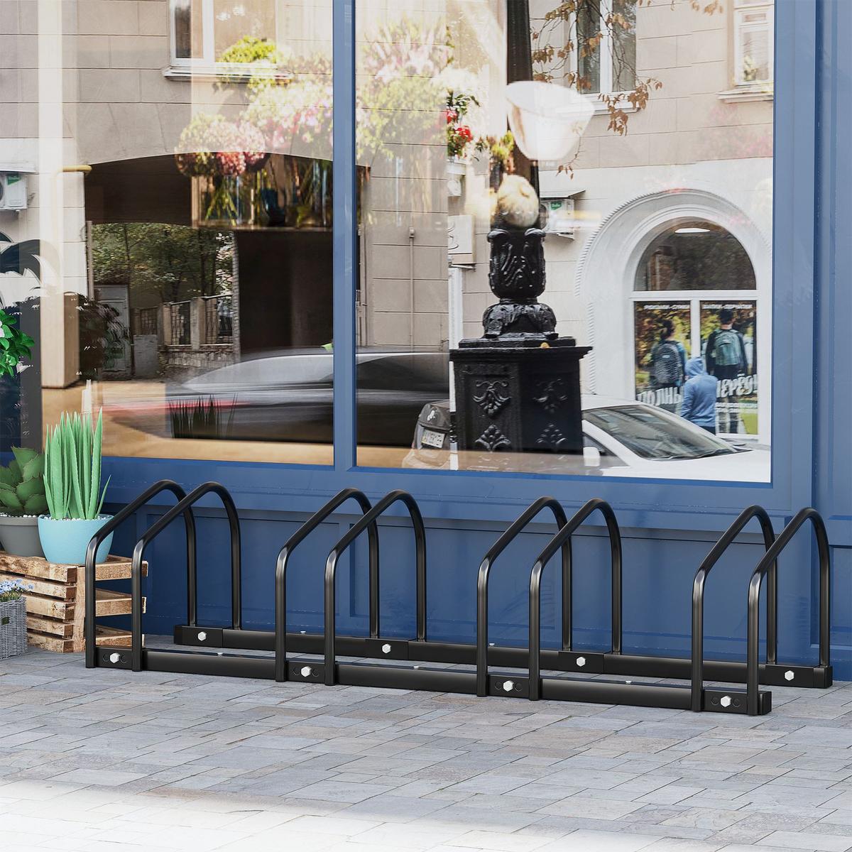 FAHRRADSTÄNDER, Stahl, Schwarz, 110x33x27cm - Schwarz, Metall (33/27/110cm) - HOMCOM