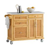 KÜCHENINSEL rollbar Bambus - Naturfarben, Holz/Holzwerkstoff (115/92/46cm) - SoBuy