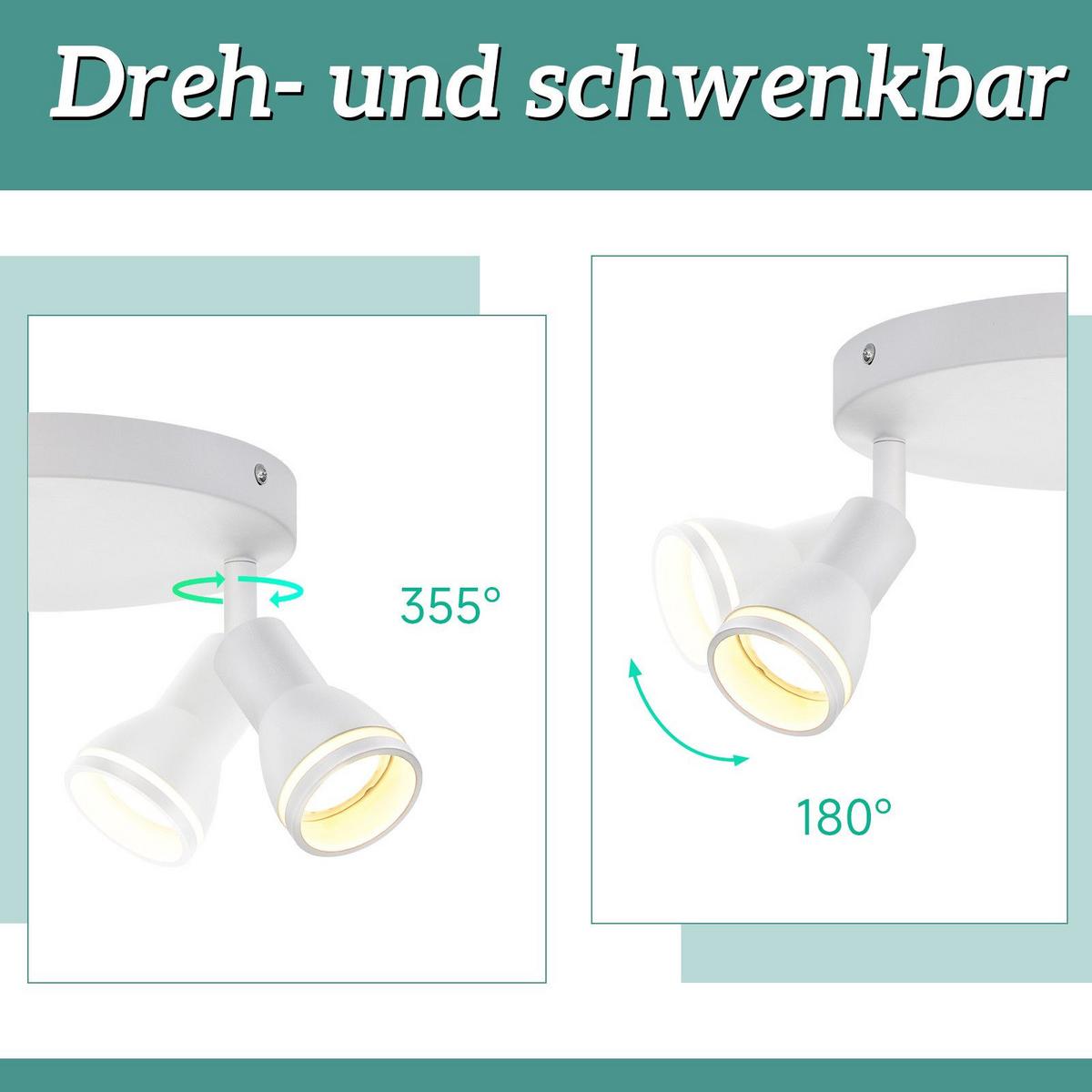 DECKENSTRAHLER Macadam 3-flammig 20/20/15.7cm - Weiß, Metall (20/20/15.7cm) - Nettlife