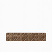 LOWBOARD ROVA 200/41/40 cm, Hängender TV-Schrank Weiß / Eichefarben - Eichefarben/Braun, Holzwerkstoff (200/41/40cm) - MASSENO