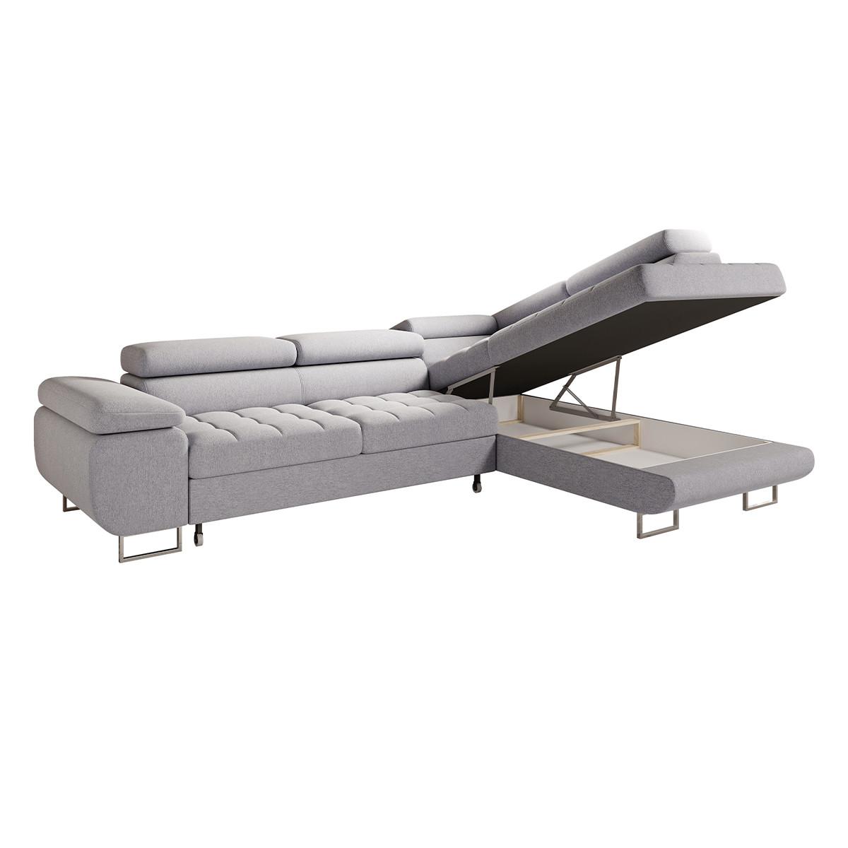ECKSOFA Eden 4 Sitzplätze Grau - Grau, Textil (271/201cm) - Petits-meubles
