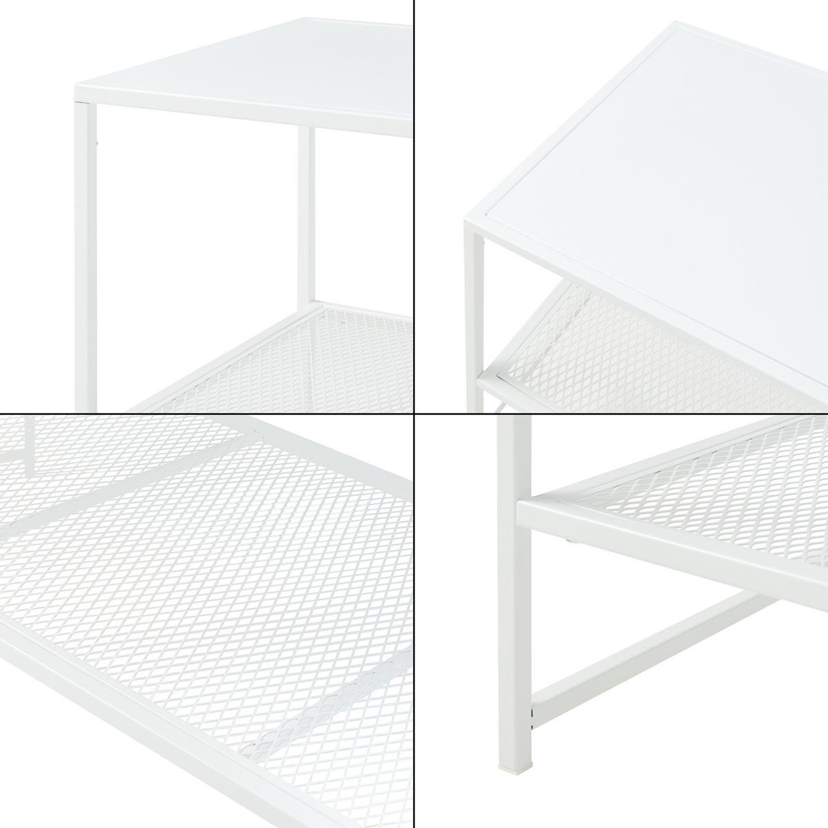 COUCHTISCH Ruokolahti 102/43/46 - Weiß, Metall (102/43/46cm) - [en.casa]
