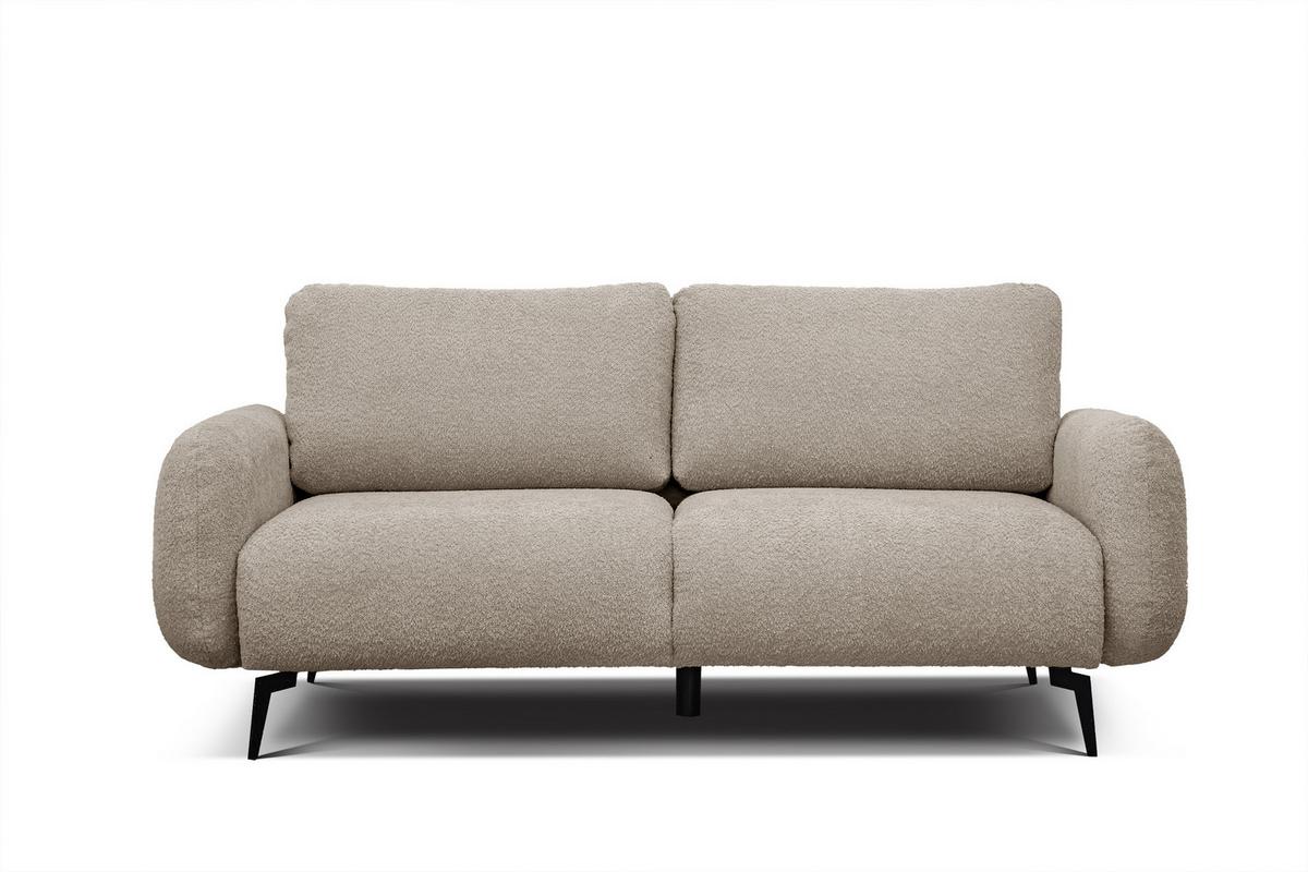 SOFA FEBE 3-Sitzer, ecru - Champagner/Schwarz, Holz/Textil (190/82/96cm) - Wozimo