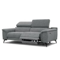 RELAXSOFA FIERO 3-Sitzer mit 1 Relaxfunktion, grau - Schwarz/Grau, Holzwerkstoff/Textil (212/82/103cm) - Wozimo