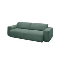SOFA RANI Smaragdgrün Cord - Smaragdgrün/Schwarz, Kunststoff/Textil (256/71/101cm) - KAWOLA