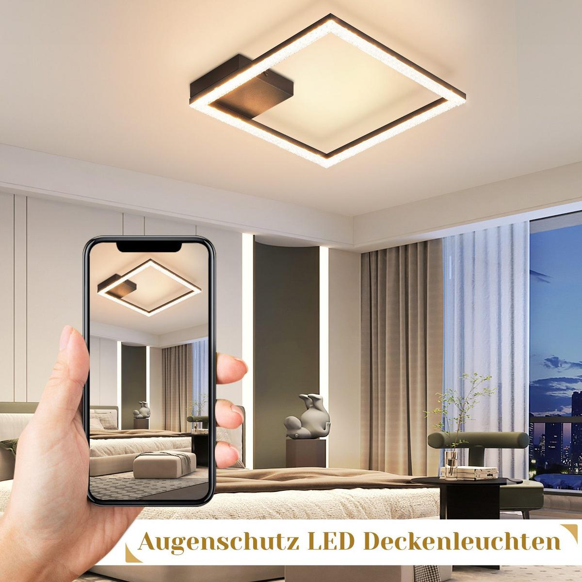 LED-DECKENLEUCHTE Karin 29.4/29.4/4.3 cm - Schwarz, Metall (29.4/29.4/4.3cm) - Nettlife
