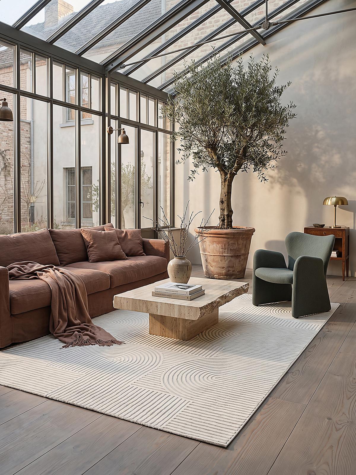 TEPPICH Kurzflor ERESMA Geometrisch Polyester Creme 200 x 290 cm - Creme, Textil (200/290cm) - KADIMA DESIGN