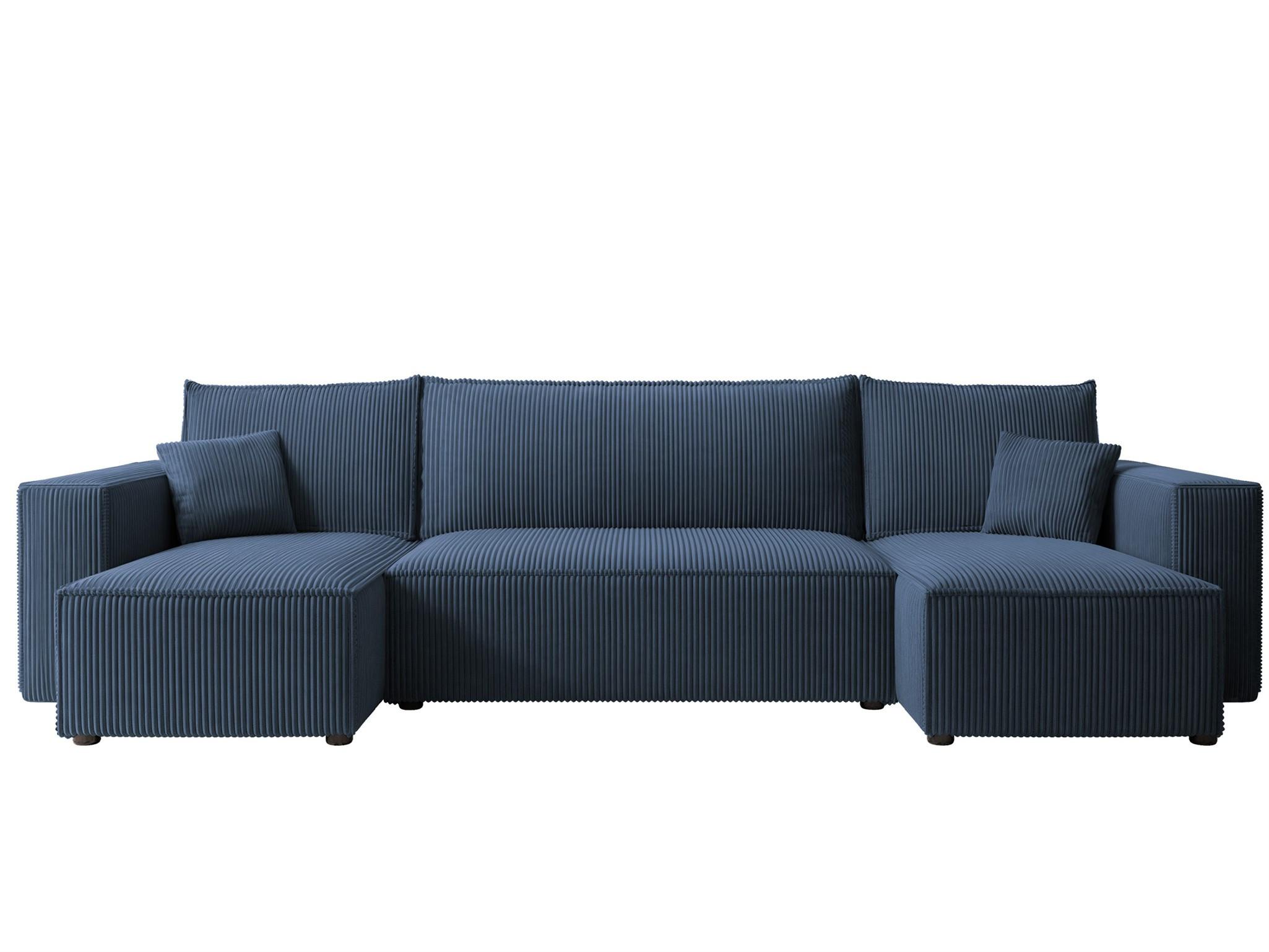 WOHNLANDSCHAFT Adara Schlaffunktion - Blau, Holzwerkstoff/Textil (312/83/145cm) - Fun Möbel