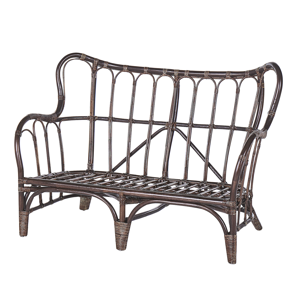 GARTENMÖBEL-SET 4-sitzer Rattan Braun Brindisi - Braun, Naturmaterialien - Beliani