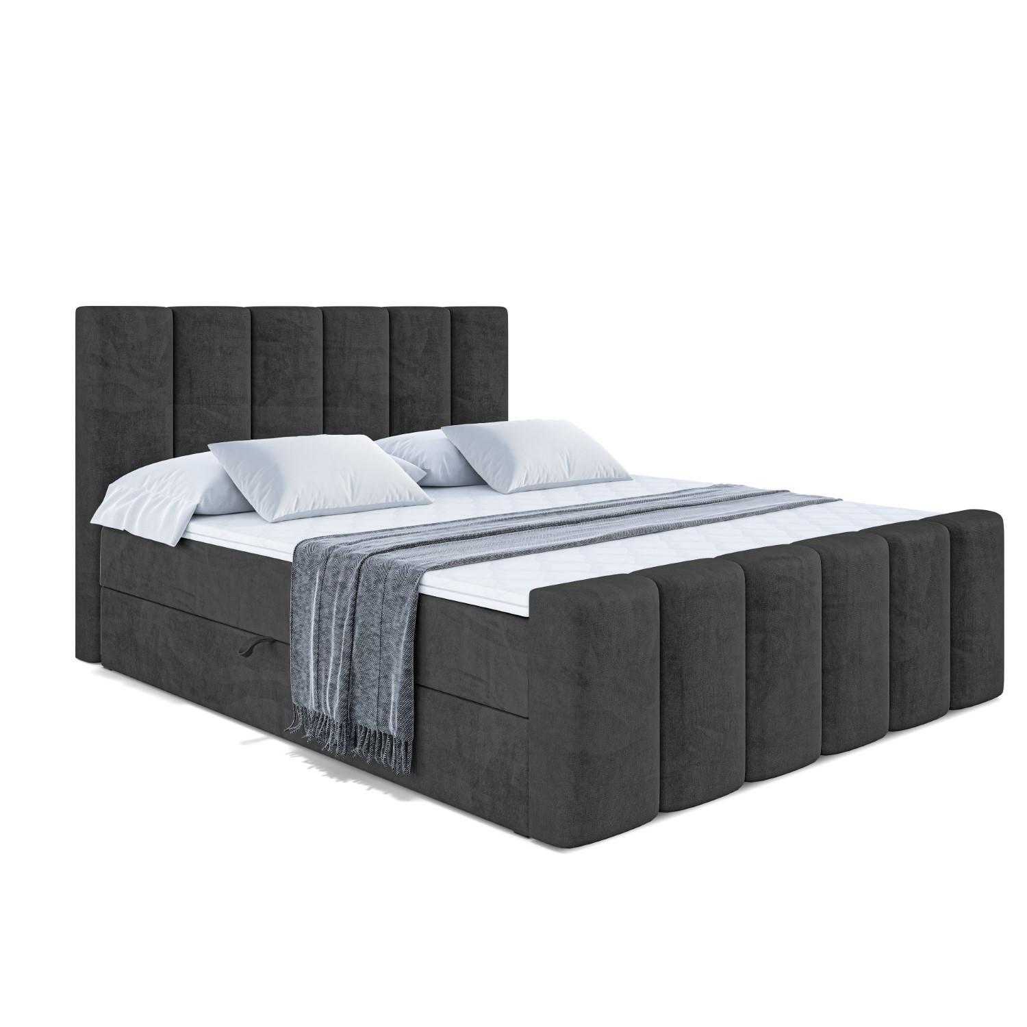 BOXBETT BOXI1-Z - 140x200 cm - H3 - Schwarz - Schwarz, Holzwerkstoff (140/200cm) - ALTDECOR