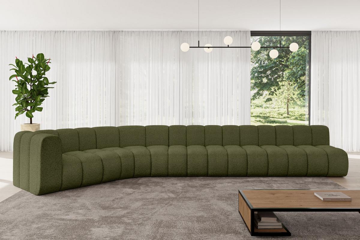 ECKSOFA modulares Sofa Karex-L3 - 490x194x70 cm Grün - Grün, Holzwerkstoff/Textil (490/194cm) - ALTDECOR