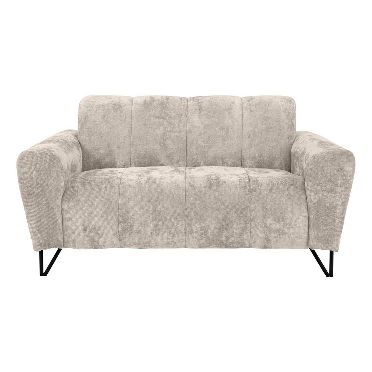 2-SITZER SOFA Volare beige - Beige/Schwarz, Textil/Metall (160/83/98cm) - Beautysofa