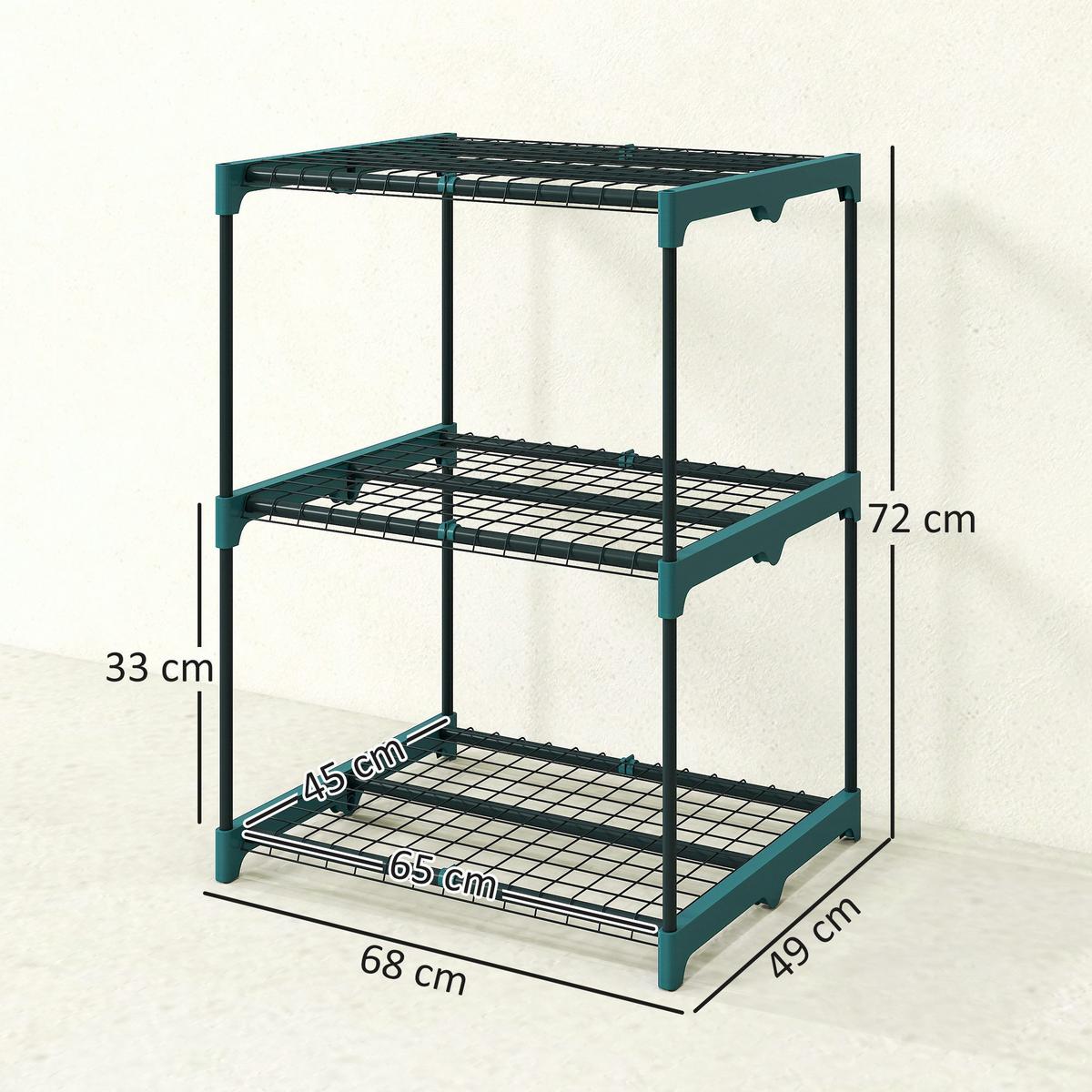 PFLANZENSTÄNDER Stahl Kunststoff Dunkelgrün - Dunkelgrün, Metall (49/72/68cm) - Outsunny