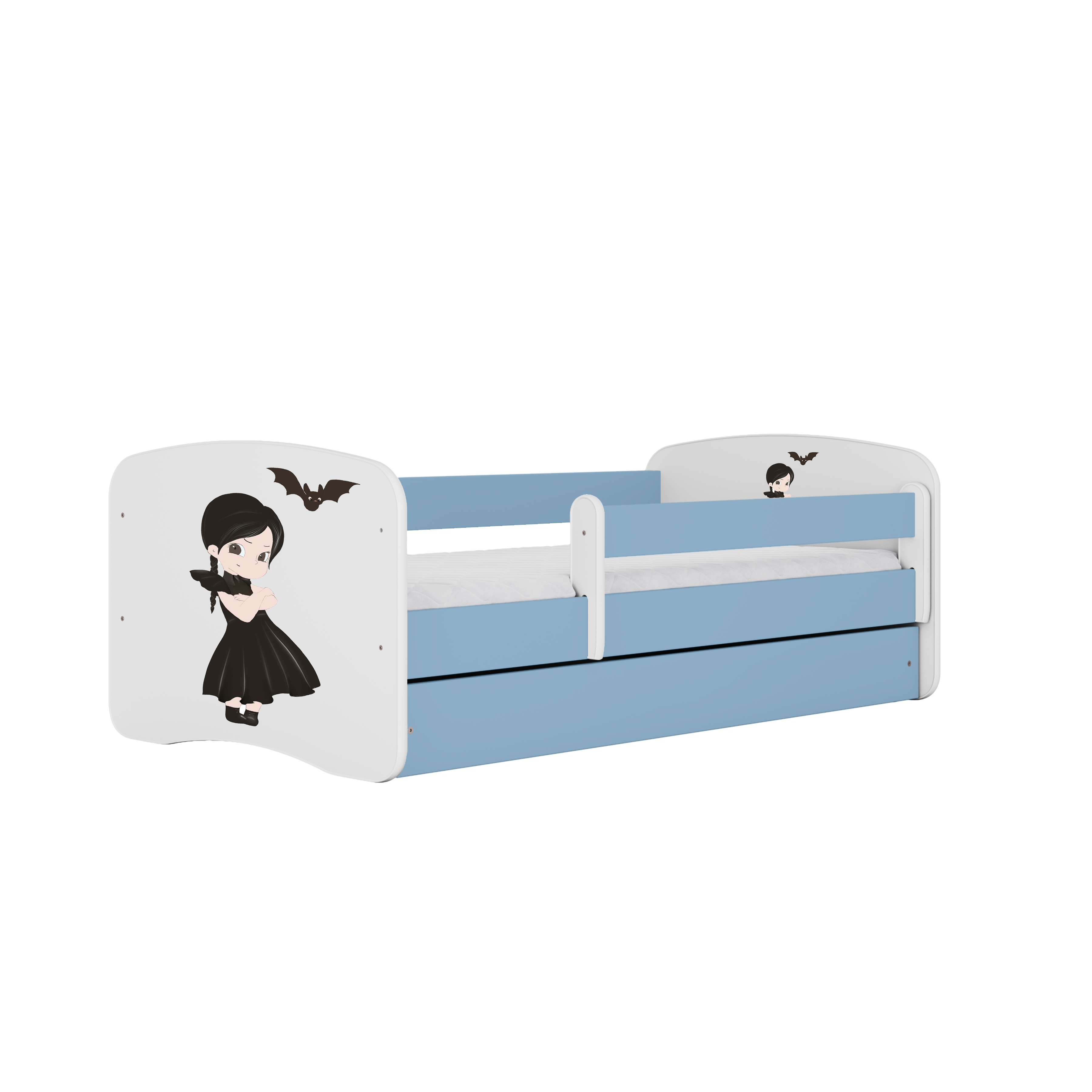 KINDERBETT mit Schublade Mädchen in Schwarz 160/80 90/61/164 - Blau, Holzwerkstoff (80/160cm) - RAUMHIRSCH FURNITURE