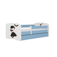 KINDERBETT mit Schublade Mädchen in Schwarz und Matratze 180/80 - Blau, Holzwerkstoff (80/180cm) - RAUMHIRSCH FURNITURE