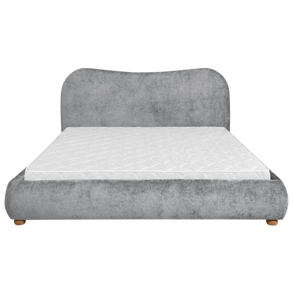 POLSTERBETT Sonho, Doppelbett 160x200 cm mit Schaumstoffmatratze 10 cm, Chenille-Stoff, Grau - Grau, Textil (160/200cm) - Beautysofa