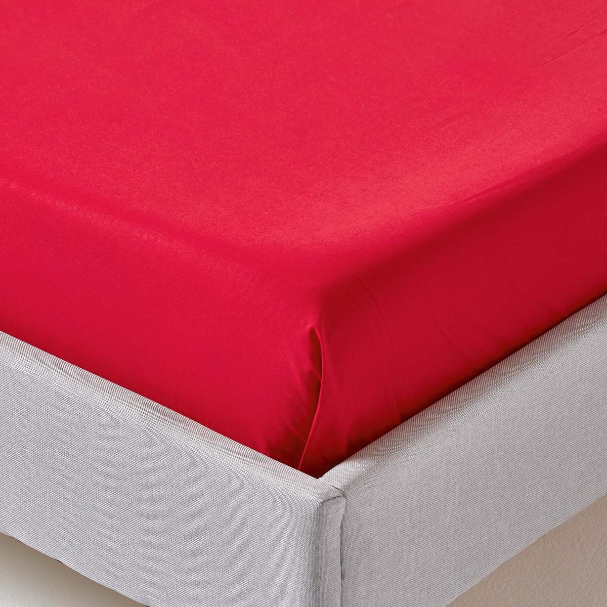 BETTLAKEN ohne Gummizug, Ägyptische Baumwolle, Fadendichte 200 - Rot, Textil (180/290cm) - Homescapes