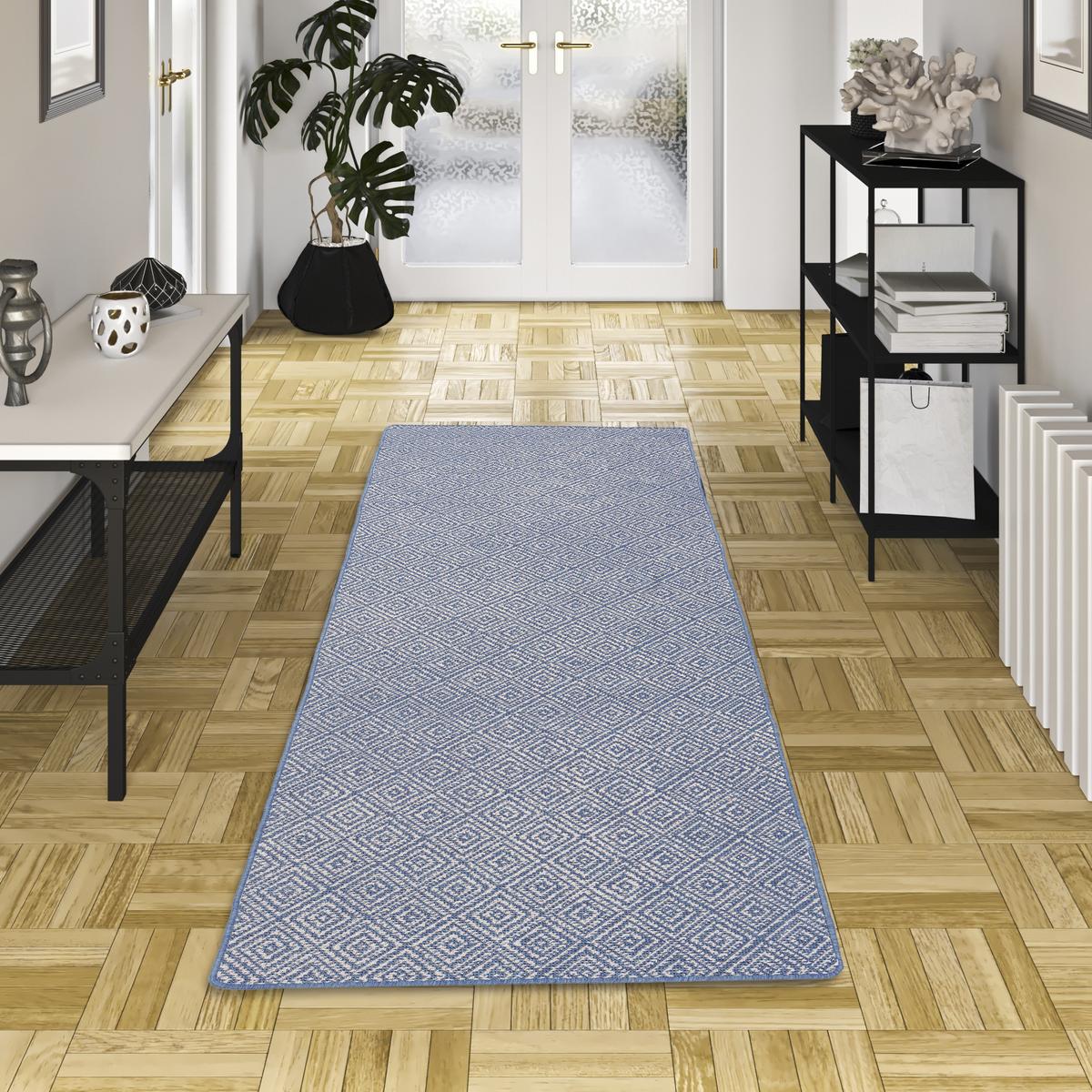 IN- UND OUTDOOR TEPPICH LÄUFER BEIDSEITIG NEWPORT - Blau, Textil (100/400cm) - Snapstyle