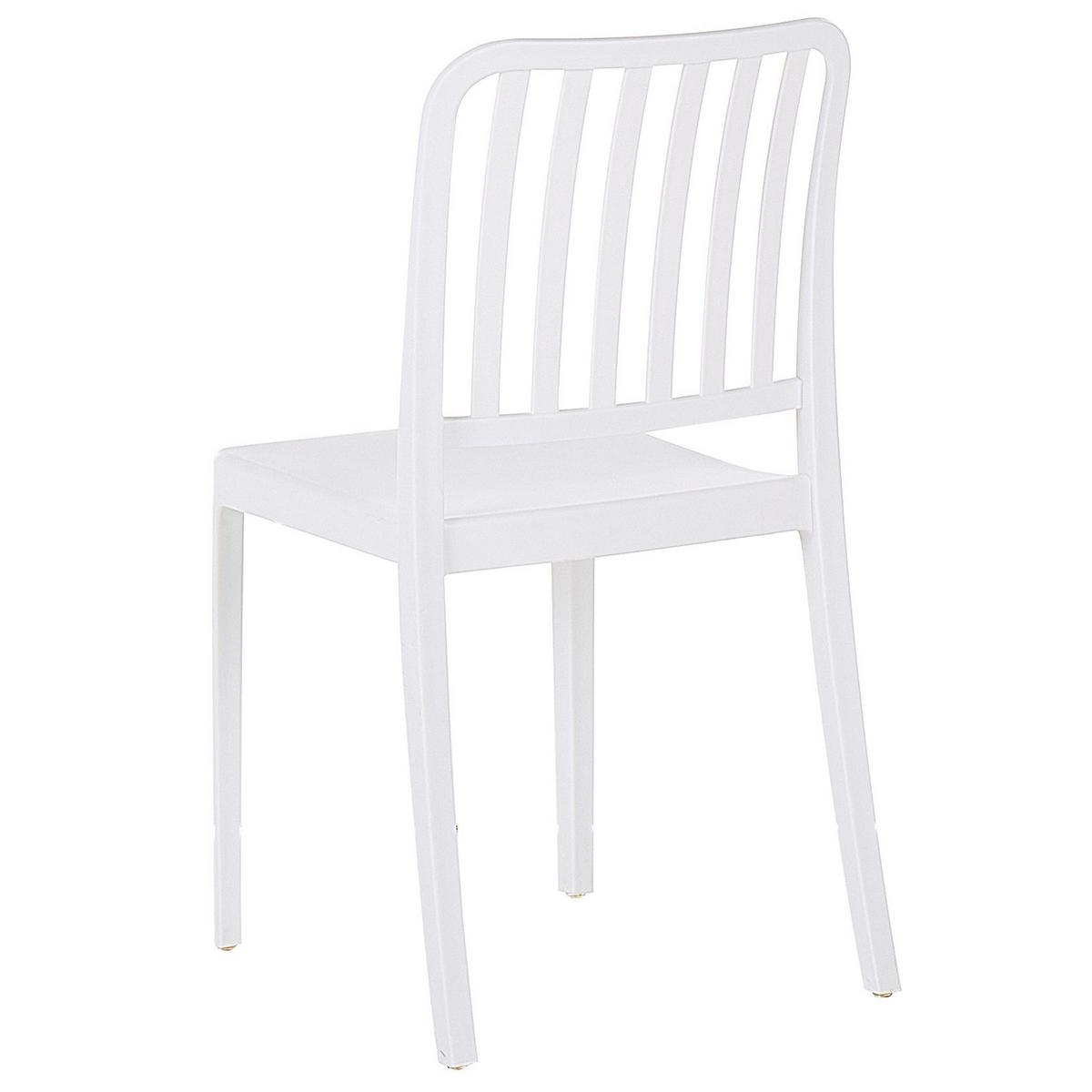 GARTENSTUHL 2er-Set Kunststoff weiß Sersale - Weiß, Kunststoff (42/82/47cm) - Beliani