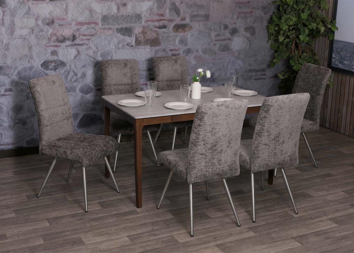 ESSZIMMERSTUHL Grau 6er-Set - Grau, Textil (68/97/64cm) - MCW