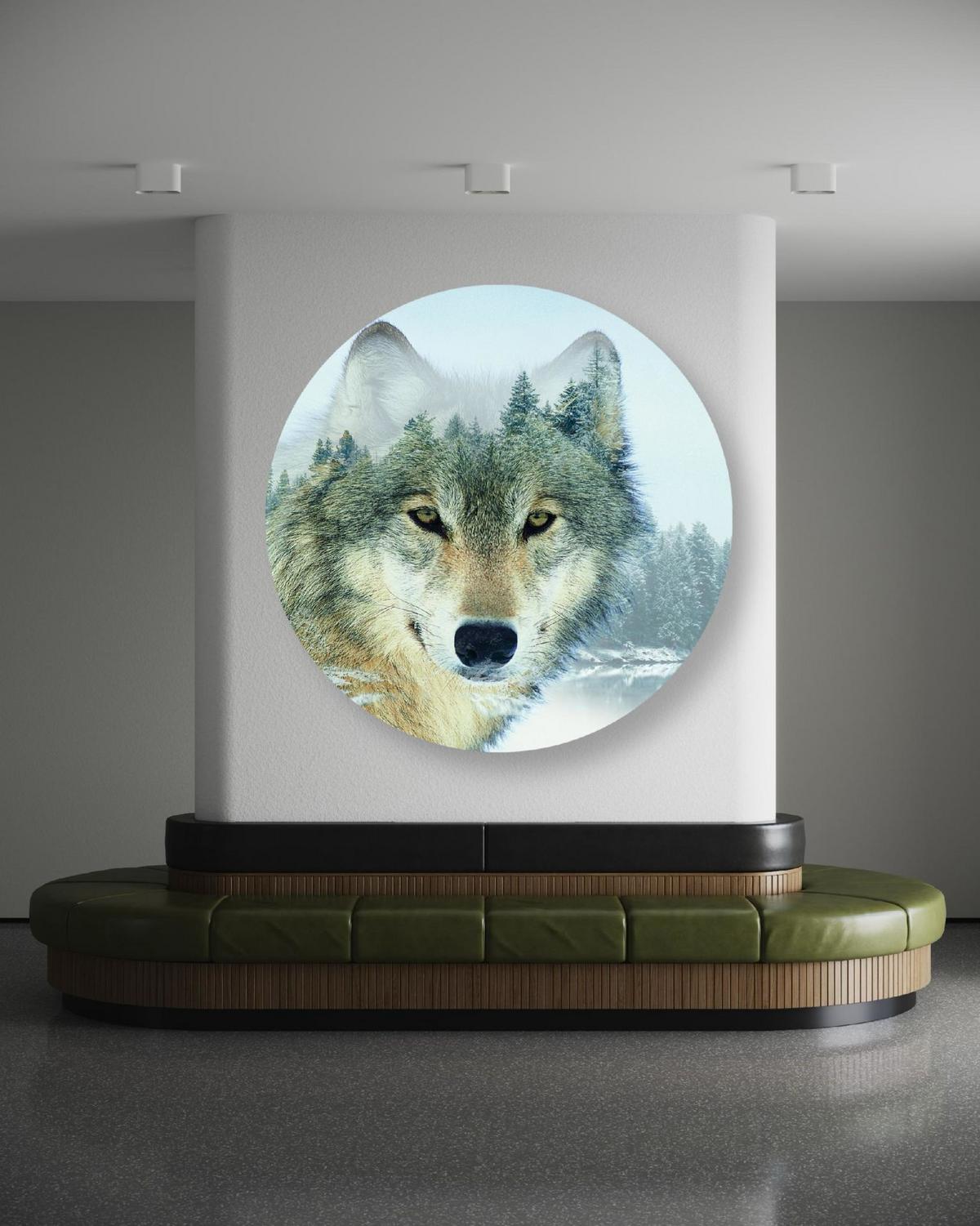 RUNDES BILD Grau 80/80 cm - Weiß/Grau, Textil (80/80cm) - KUNSTLOFT