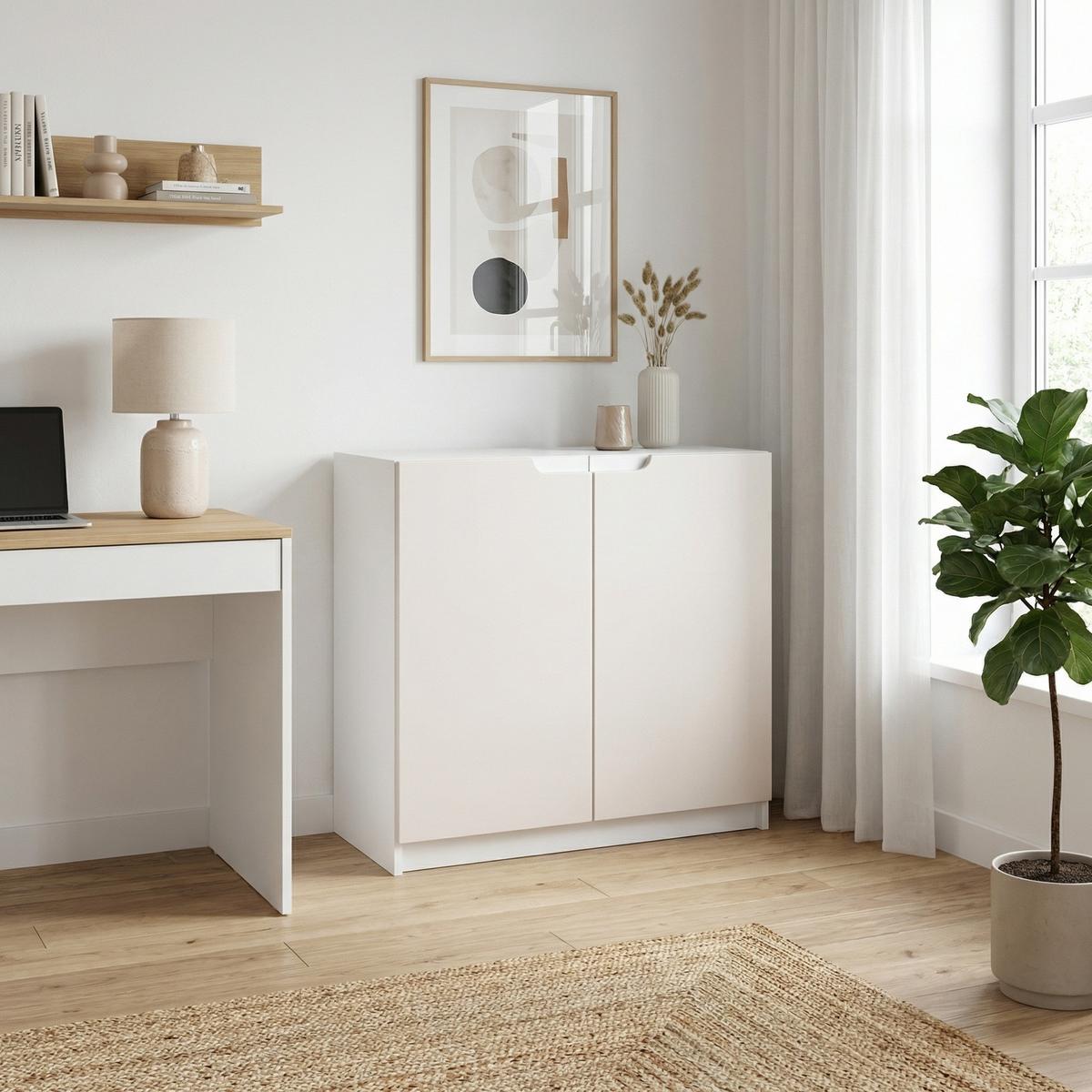 KOMMODE Logan Fronten in Cashmere - Kaschmir, Holzwerkstoff (82/78/37cm) - Vladon