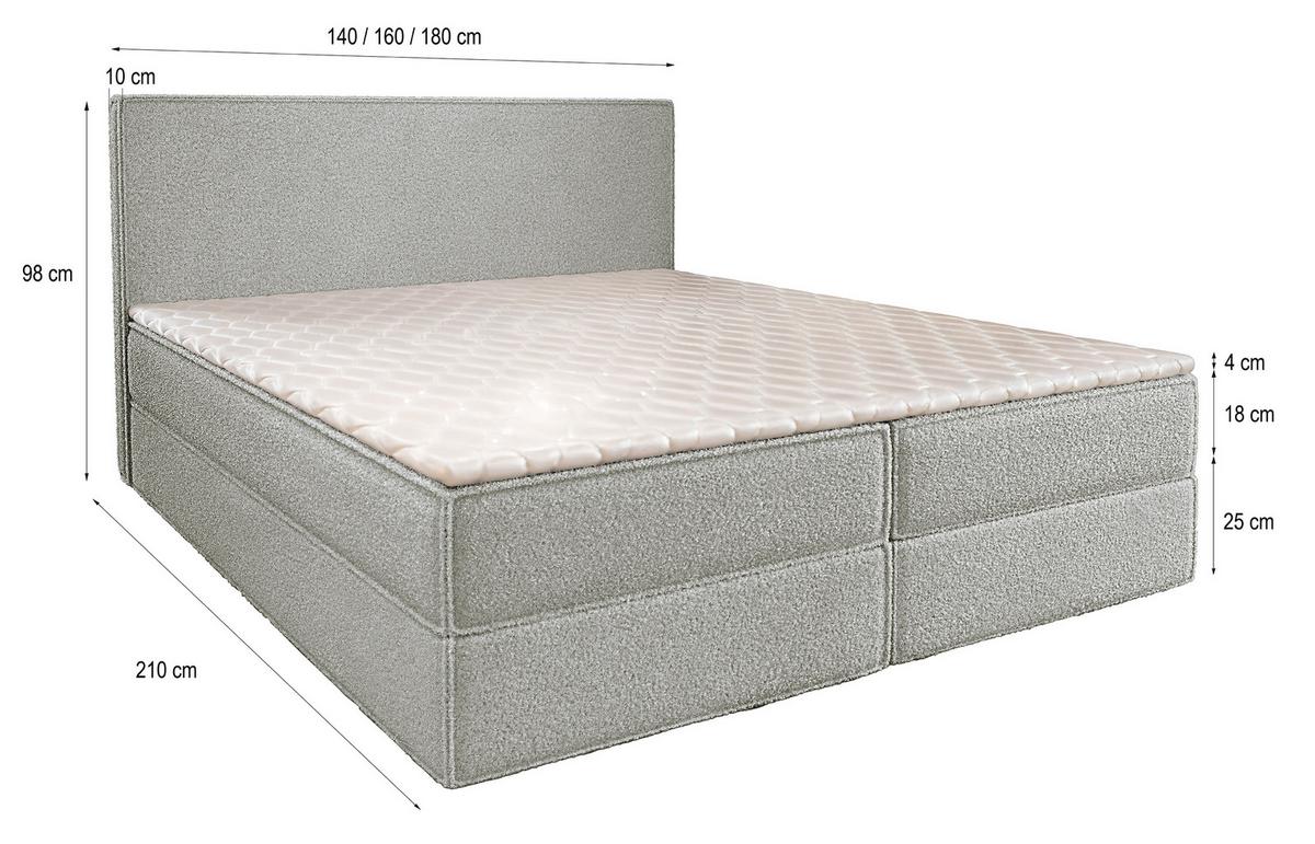 BOXBETT PELLIO 180x200 cm mit Matratze und Topper - Schwarz - Schwarz, Holz (180/200cm) - MASSENO