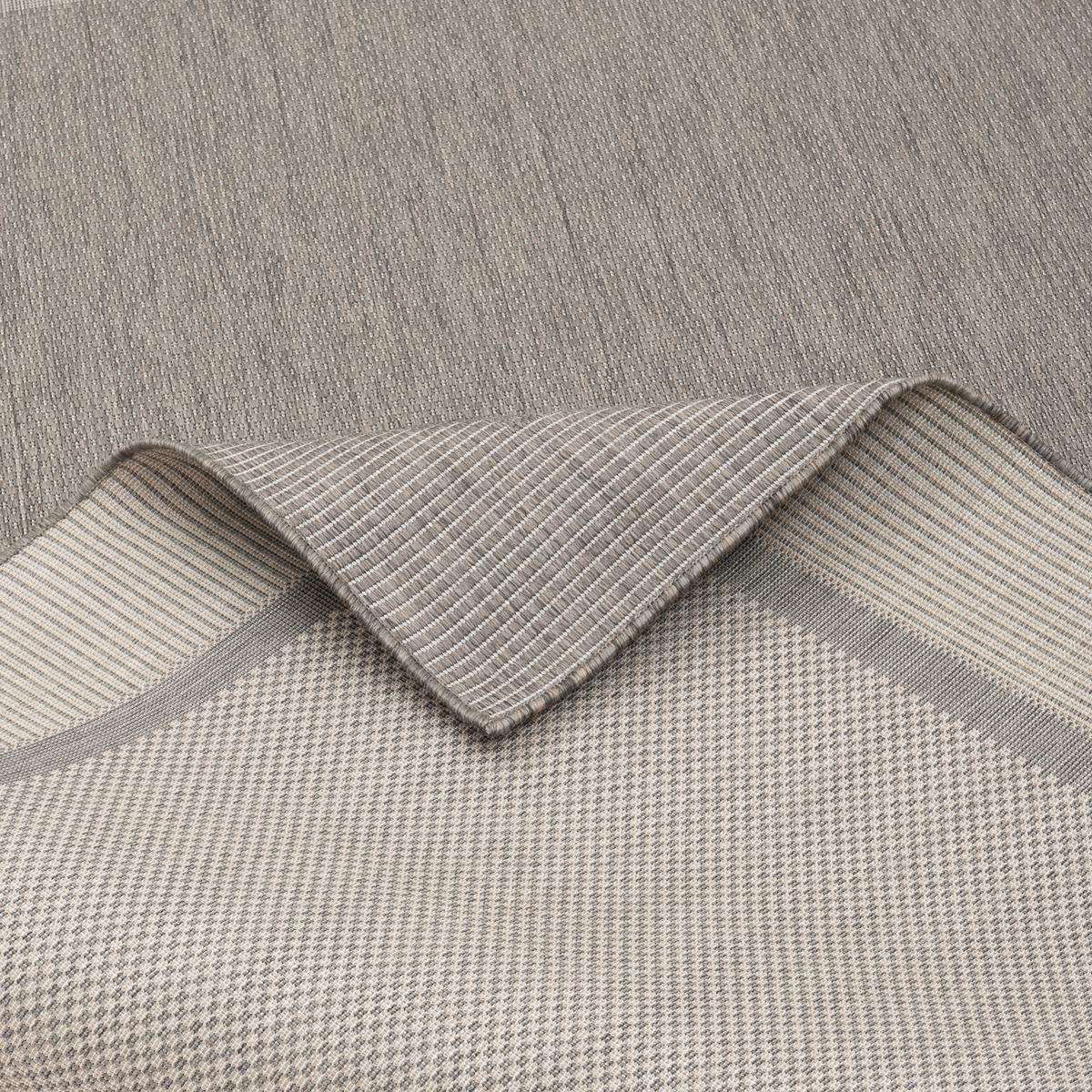 IN & OUTDOOR TEPPICH NATUR VALENCIA BORDÜRE - Anthrazit, Textil (80/150cm) - Pergamon