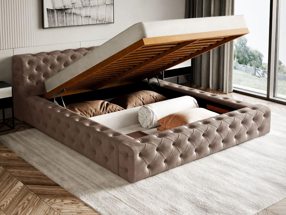 POLSTERBETT Palini 180x200 Braun - Braun, Textil (180/200cm) - Graingold
