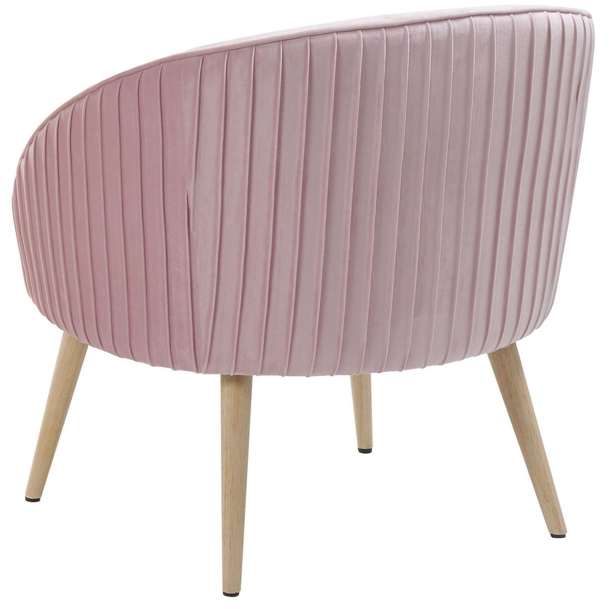 SESSEL Samtstoff Rosa Tromso - Pink, Holz/Textil (73/73/54cm) - Beliani
