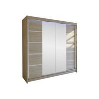 SCHWEBETÜRENSCHRANK Talin V, mit RGB LED Beleuchtung - Kaschmir/Silberfarben, Holzwerkstoff/Metall (180/215/58cm) - MIRJAN24