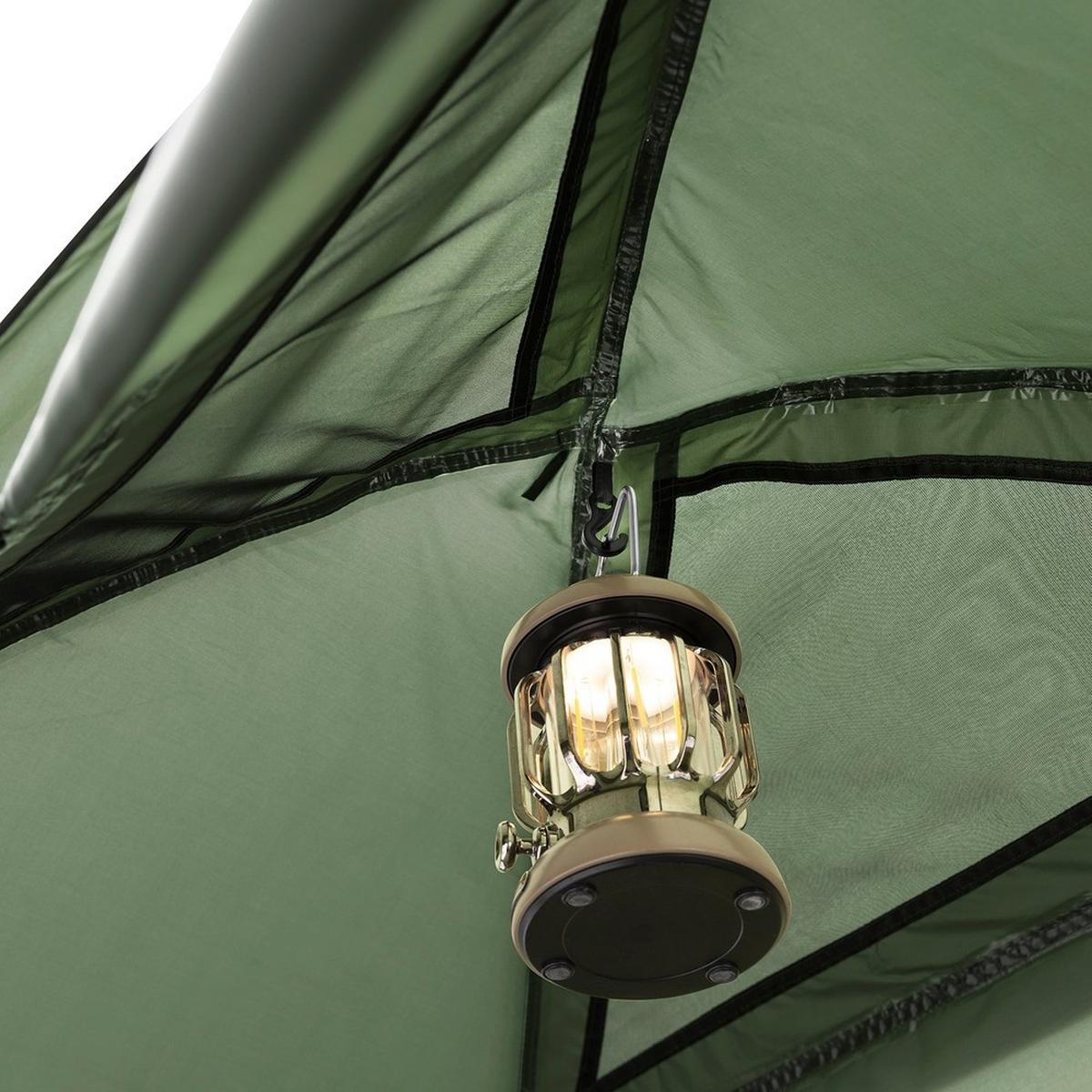 CAMPINGBETT mit Zelt und aufblasbarer Matratze OGS32-II - Ahornfarben, Fell (193/86cm) - SoBuy