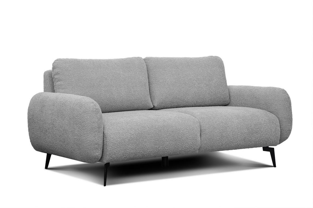 SOFA FEBE 3-Sitzer, hellgrau - Hellgrau/Schwarz, Holz/Textil (190/82/96cm) - Wozimo