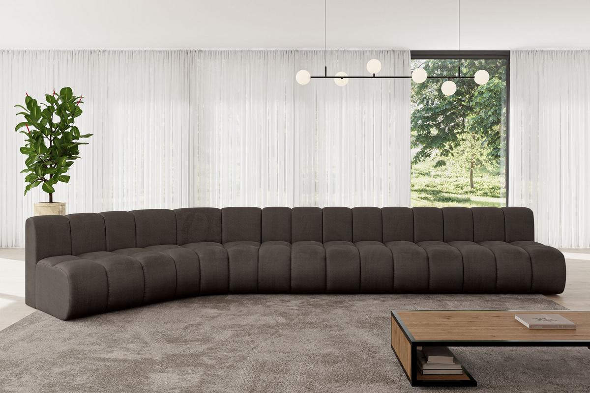 ECKSOFA modulares Sofa Montra-L3 - 472x174x70 cm Braun - Braun, Holzwerkstoff/Textil (472/174cm) - ALTDECOR