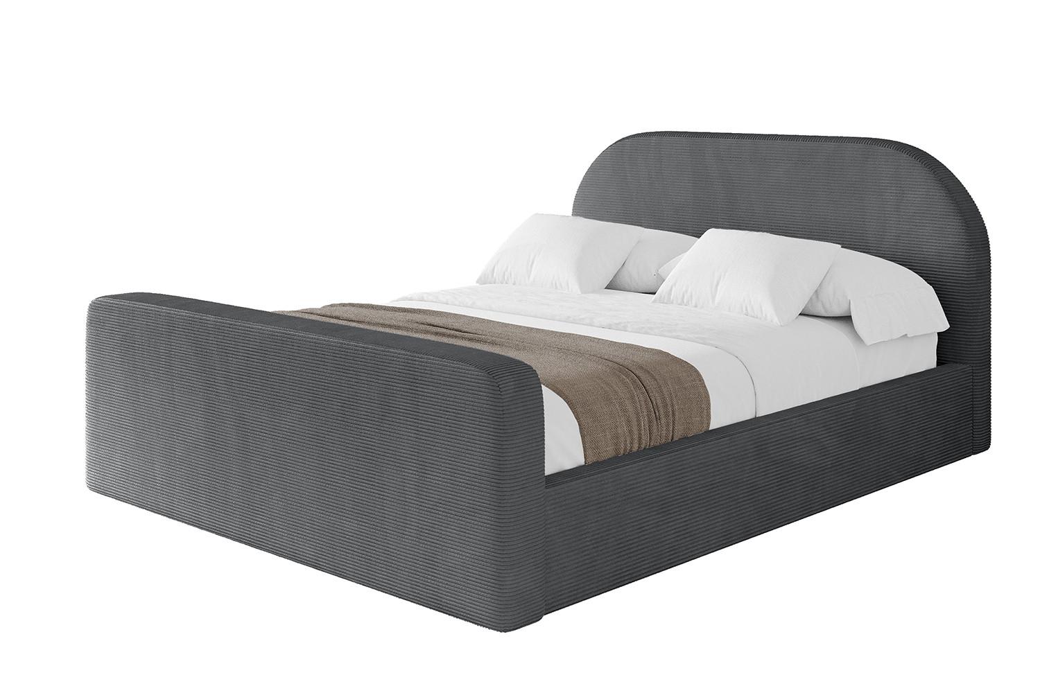 POLSTERBETT mit Bettkasten, Fußteil und Lattenrost, Boxbett ohne Matratze - TIVON-Z 180x200 Dunkelgrau - Anthrazit, Holzwerkstoff/Textil (180/200cm) - ALTDECOR