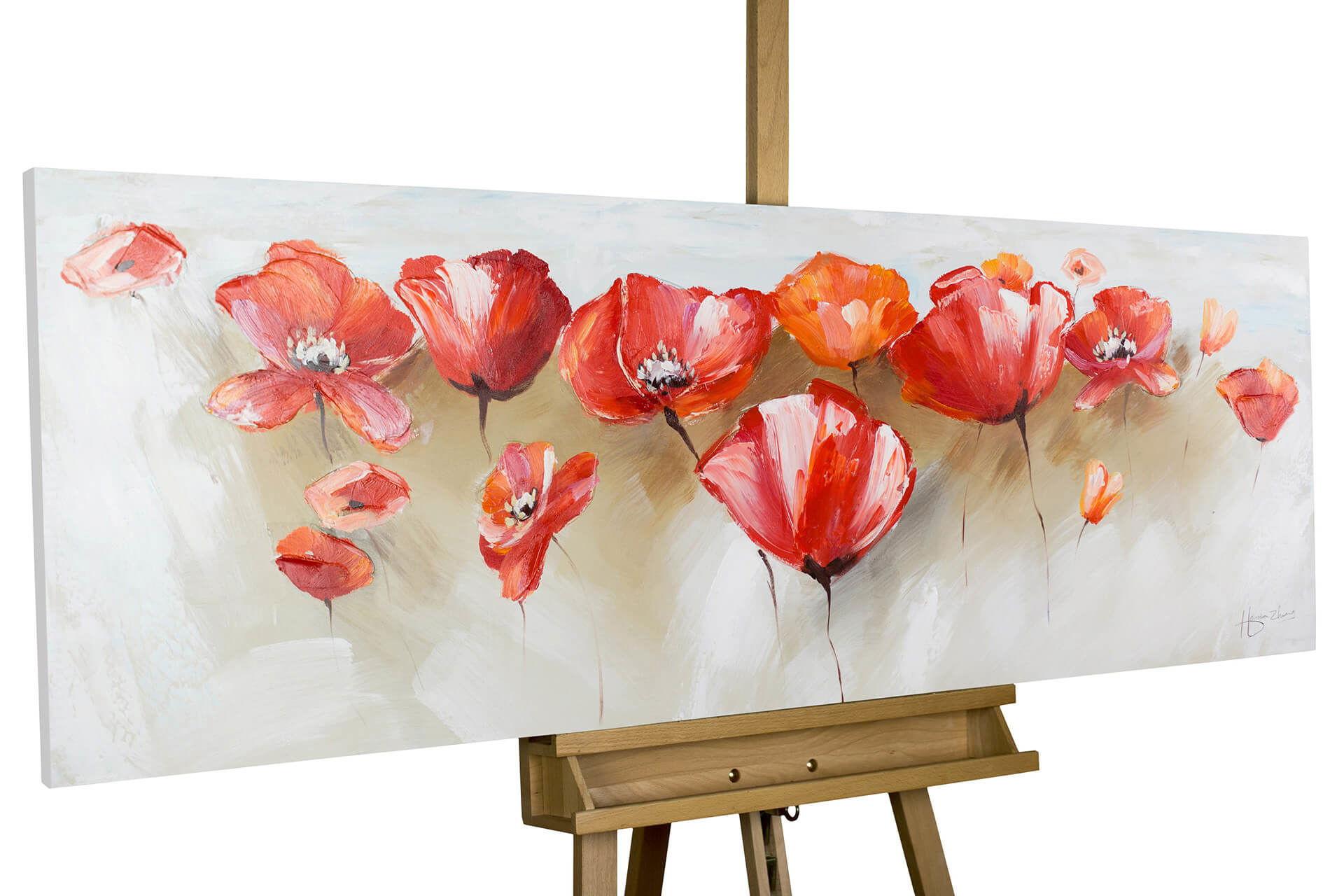 ÖLGEMÄLDE 150/50 cm - Rot, Holz/Textil (150/50cm) - KUNSTLOFT