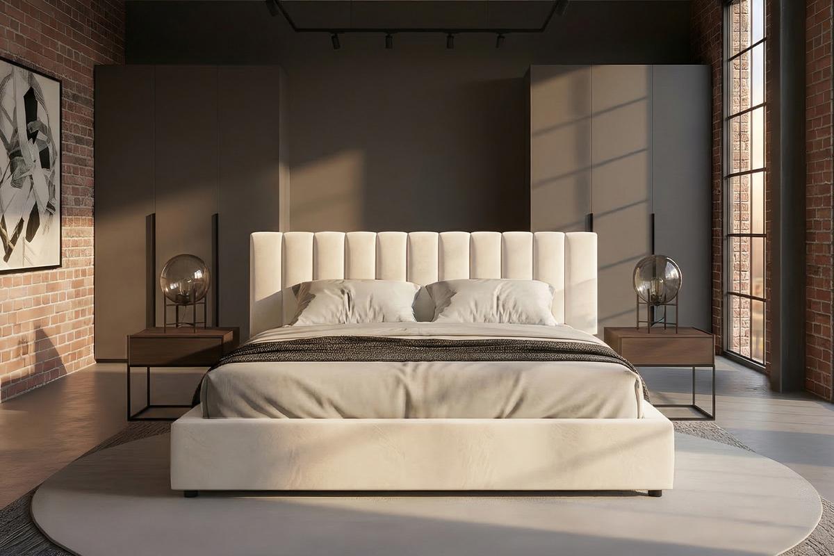POLSTERBETT CATTURA Cremeweiß Velvet - Creme/Weiß, Textil (200/200cm) - KAWOLA