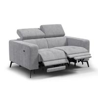 RELAXSOFA MORELLO 2-Sitzer, hellgrau, 2 x Relax Zero Gravity - Hellgrau, Holz/Textil (164/82/103cm) - Wozimo