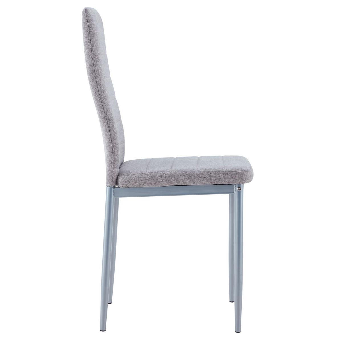 ESSZIMMERSTÜHLE NATHALIE 4er-Set grau - Grau, Textil (43/100/50cm) - IDIMEX