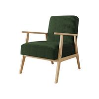 SESSEL Retro Cord - Naturfarben/Grün, Holz/Textil (59/76/67cm) - MIRJAN24