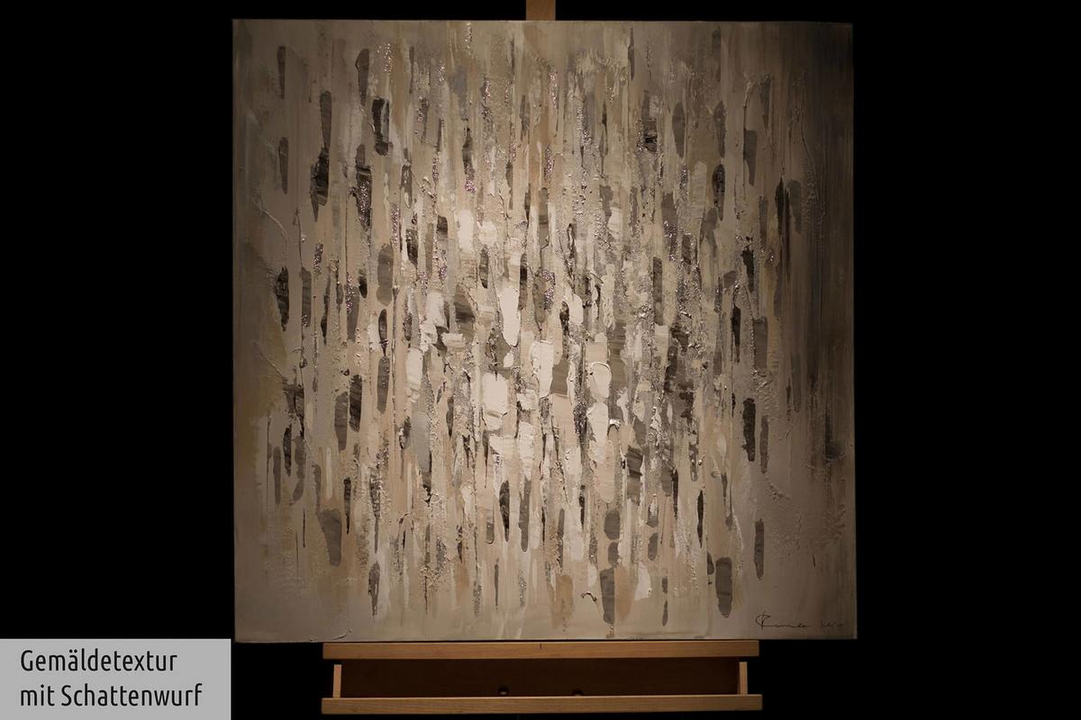 ACRYLBILD HANDGEMALT 80/80 cm - Grau, Holz/Textil (80/80cm) - KUNSTLOFT